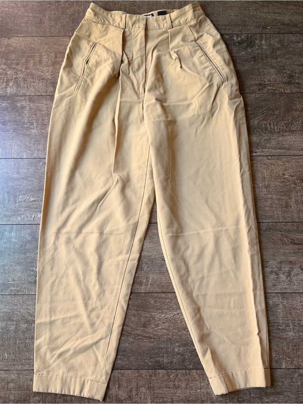 Beige/tan wool tailored trousers